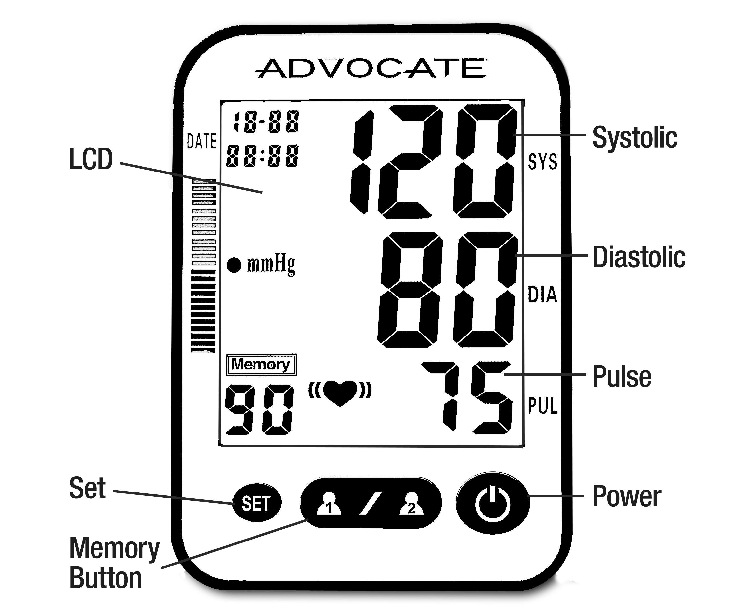 Advocate Arm Blood Pressure Monitor with Extra Large Cuff